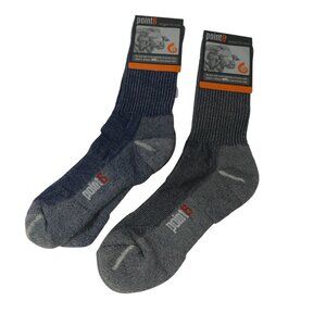 Point 6 Merino Wool Thermal Outdoor Hiking Crew Socks 2 Pairs NWT